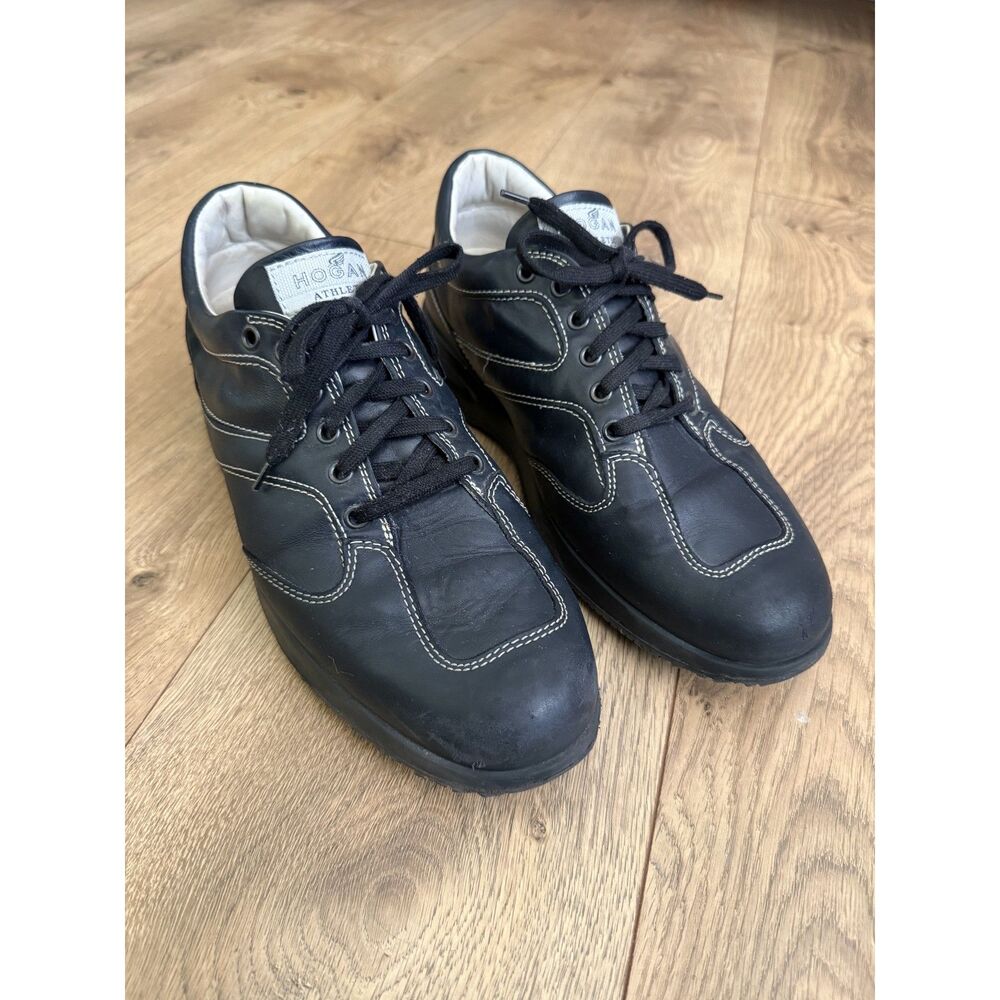 HOGAN ATHLETIC 8 leather black the walking company lace up comfort shoe bowling